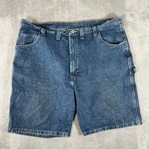 Wrangler Carpenter Shorts Mens 44 Blue Denim Utility Workwear Y2K Skater Baggy